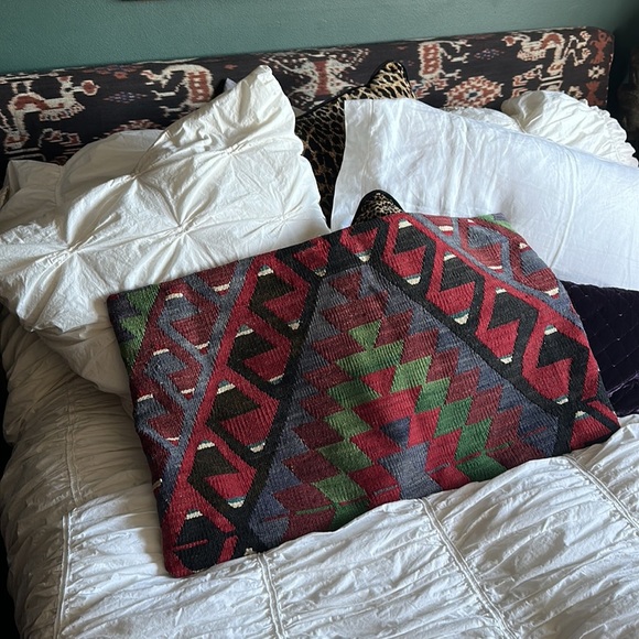 Other - 🇹🇷Kilim pillow from Turkey. 18” x 30” long. Red and green are the main colors
